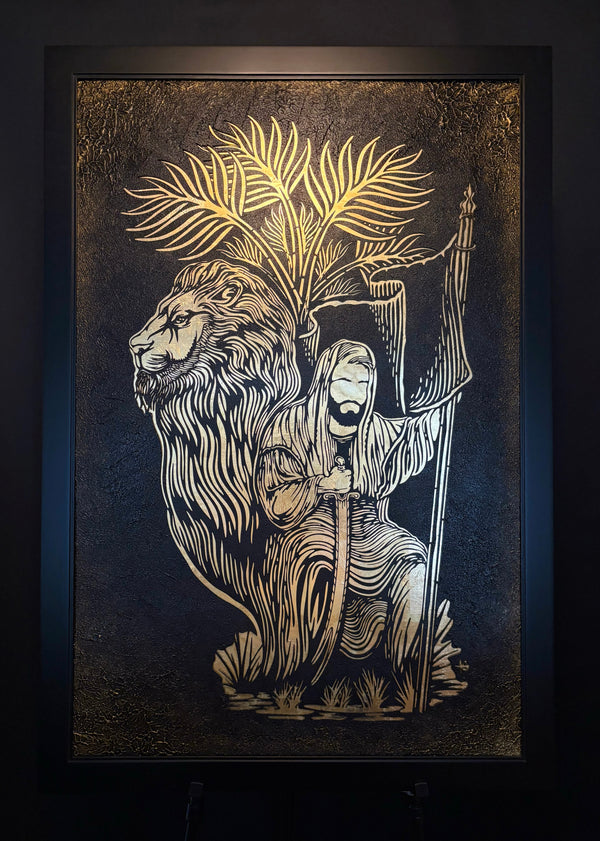 HAYDAR ALI - GOLD FOIL - BLACK/GOLD - STENCIL ART